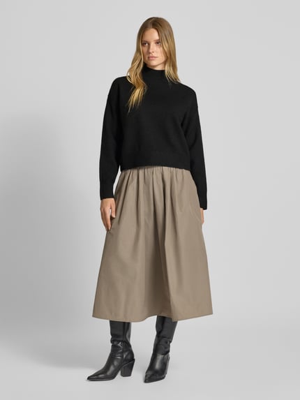 Neo Noir Relaxed fit col-pullover met wol model 'Paulina' Zwart - 1