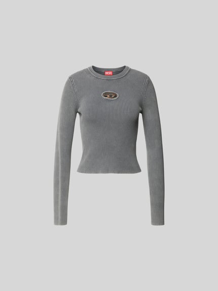 Diesel shirt met lange mouwen met labeldetail Lichtgrijs - 2