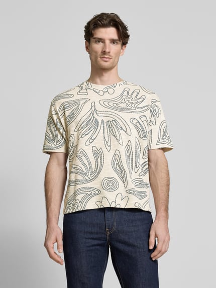 MCNEAL T-shirt z prążkowanym okrągłym dekoltem Beżowy 4