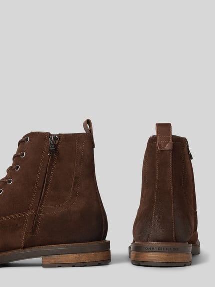 Tommy Hilfiger Schnürstiefel aus echtem Veloursleder Mittelbraun 2