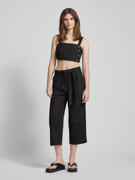 ONLY Crop Top aus Leinen-Viskose-Mix Modell 'CARO' Black 1