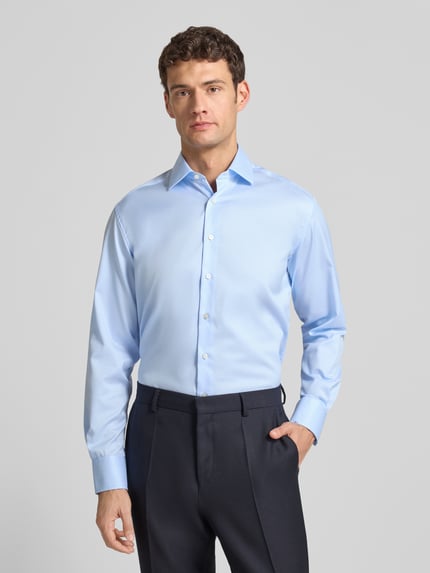 ETERNA Modern Fit Business-Hemd mit Kentkragen und Sportmanschetten Bleu 4