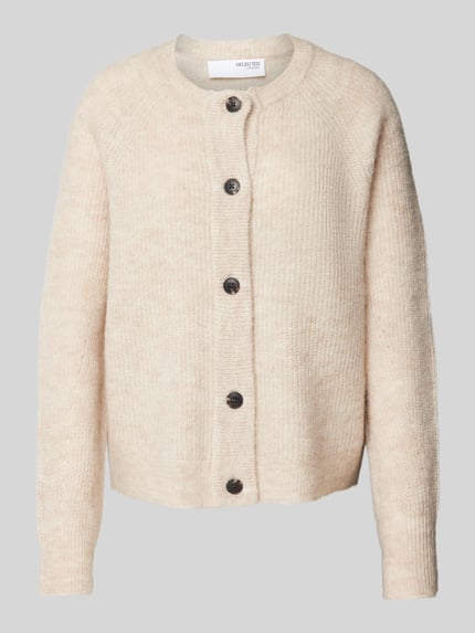 Selected Regular Fit Cardigan aus Woll-Mix mit Alpaka-Anteil Modell 'LULU' Beige 2
