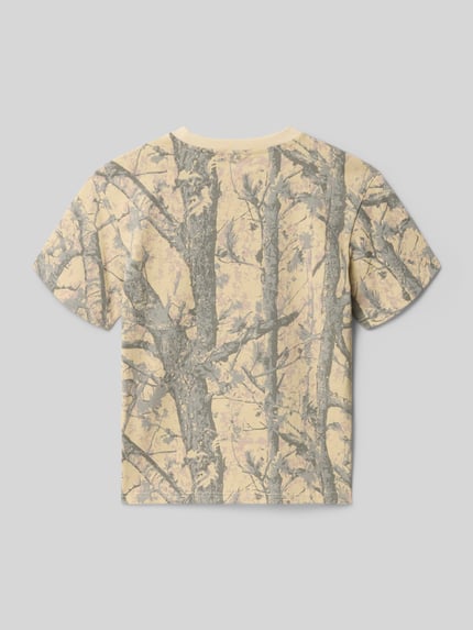 Produktfoto, Regular Fit T-Shirt mit Logo-Print von KARL KANI, Kinder T-Shirt aus Reine Baumwolle mit Floraler Allover-Print, Rundhalsausschnitt, Rückenlänge bei Größe 134: 57 cm