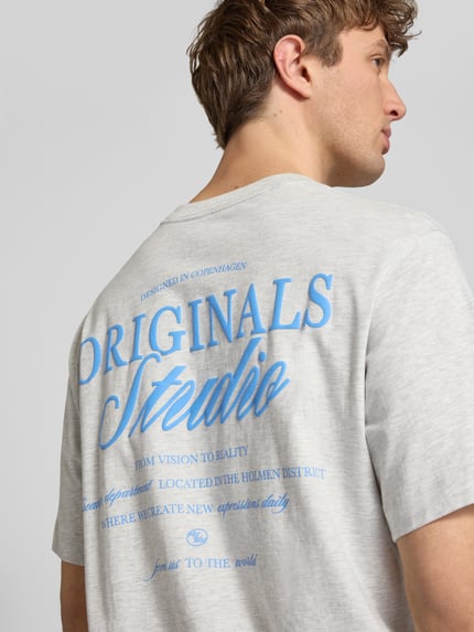 JACK & JONES T-Shirt mit Statement-Print Modell 'NORREBRO' Hellgrau Melange 3