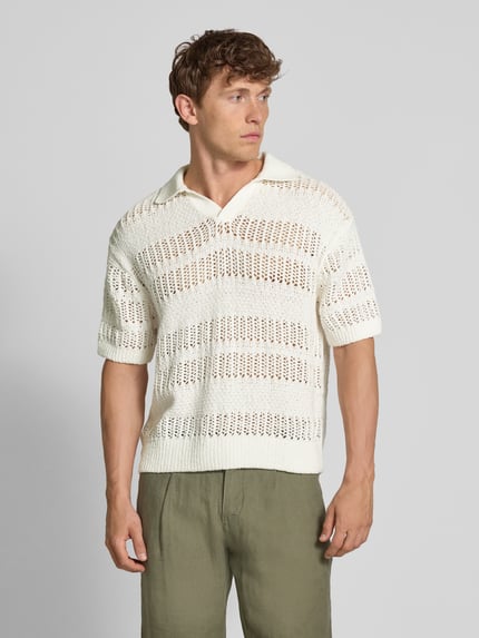 Jake*s Studio Men Poloshirt met ribboorden Offwhite - 4