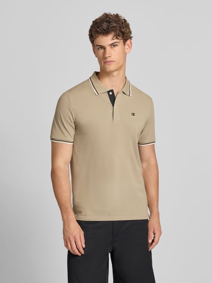 Champion Slim Fit Poloshirt mit Label-Stitching Beige 4
