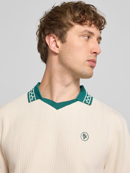 REVIEW Regular Fit Poloshirt mit Logo-Stitching Modell 'Fancy' Ecru 3