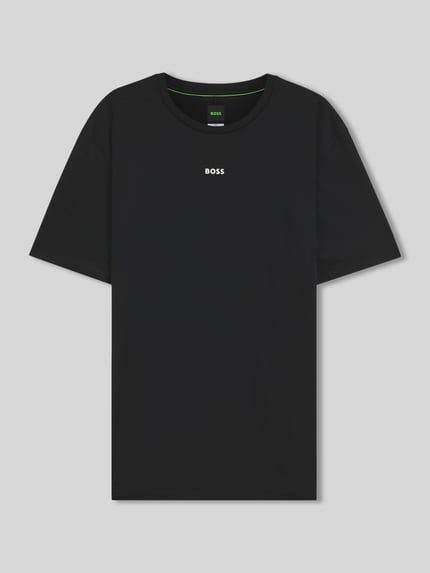 BOSS Green Slim Fit Sport-T-Shirt mit Label-Print Modell 'TS_Active' Black 2