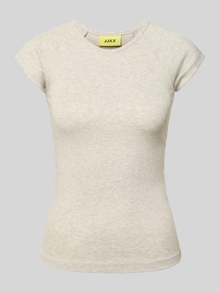 t-shirt o kroju slim fit z okrągłym dekoltem model 'Star' Shop The Look MANNEQUINE