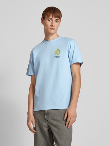 Blend T-Shirt mit Label-Print Modell 'JAISON' Hellblau 4