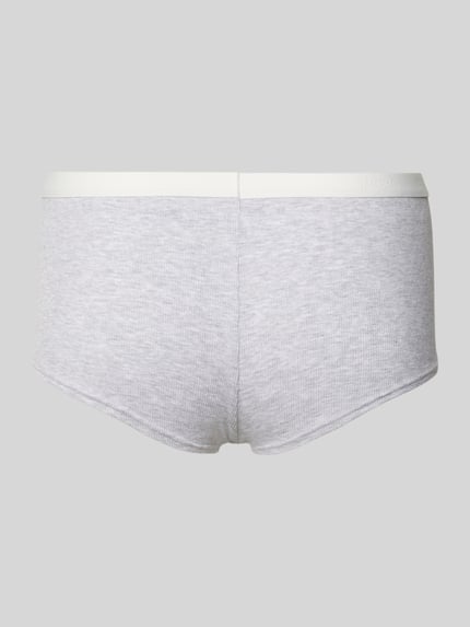 Produktfoto, szare Pants mit elastischem Logo-Bund von Jake*s Casual z mikromodalu ze stretchem, prążkowana struktura, dopasowany krój, miękki i przyjemny w dotyku materiał, produkcja zrównoważona