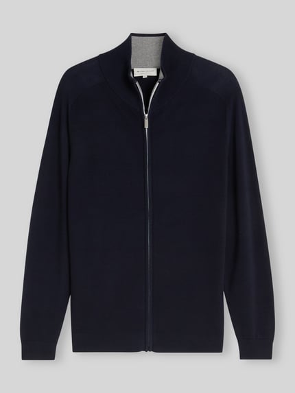 Tom Tailor Regular Fit Strickjacke aus reiner Baumwolle Marine 2