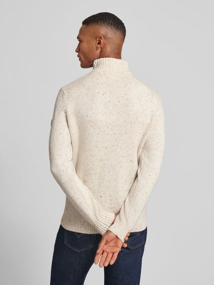 Tom Tailor Regular Fit Troyer aus Baumwoll-Mix Offwhite 5