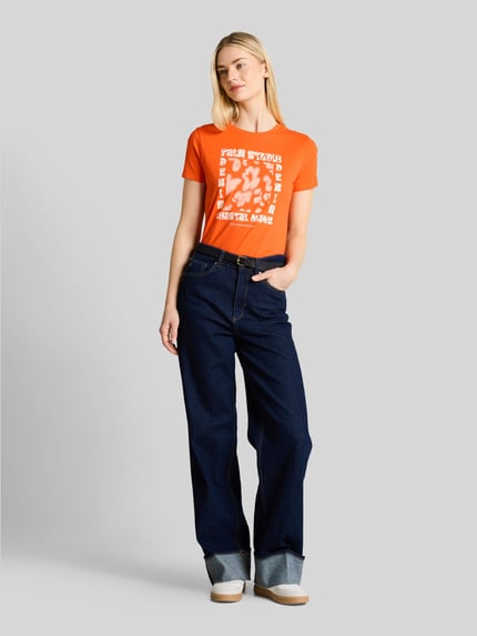Tom Tailor Denim męski t-shirt o kroju regular fit z czystej bawełny Pomarańczowy 1