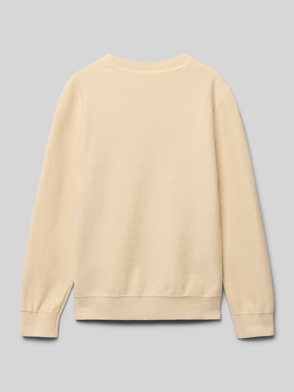 Calvin Klein Jeans Gebreide pullover met logostitching Zand - 3