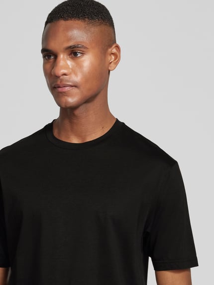 DRYKORN T-shirt z prążkowanym, okrągłym dekoltem model ‘GILBERD’ Czarny 3