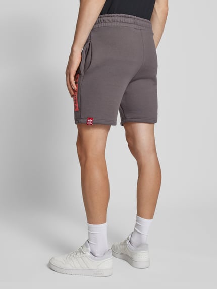 Alpha Industries Sweatshorts met elastische band en tunnelkoord Antraciet - 5