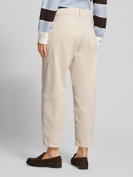 CAMBIO Spodnie sztruksowe o kroju tapered fit z mieszanka bawełny model 'ELIN' Écru 5