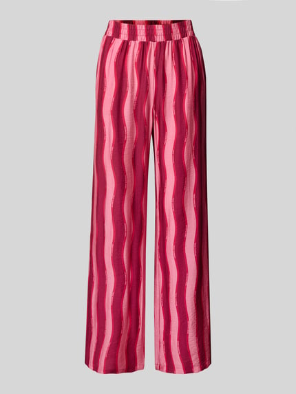 Colourful Rebel Wide Leg Stoffhose mit Label-Prints Modell 'Melody' Pink 2