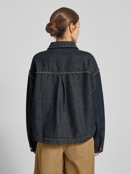 miss goodlife Relaxed Fit Jeansbluse mit aufgesetzten Taschen Modell 'Studs' Jeansblau 5