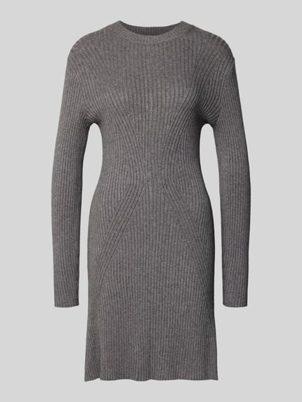 Tom Tailor Denim Dopasowana Sukienka z dzianiny z Mieszanka wiskozy Średnioszary melanż 2