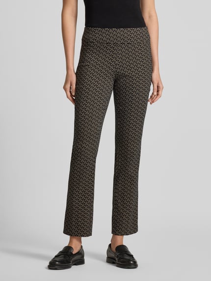 Stehmann Flared stoffen broek met elastische band, model 'Ina' Zwart - 4
