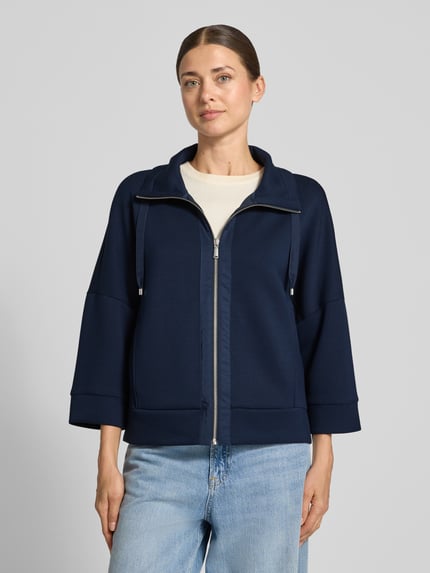 Tom Tailor Boxy Fit Sweatjacke mit Viskose-Anteil Dunkelblau 4