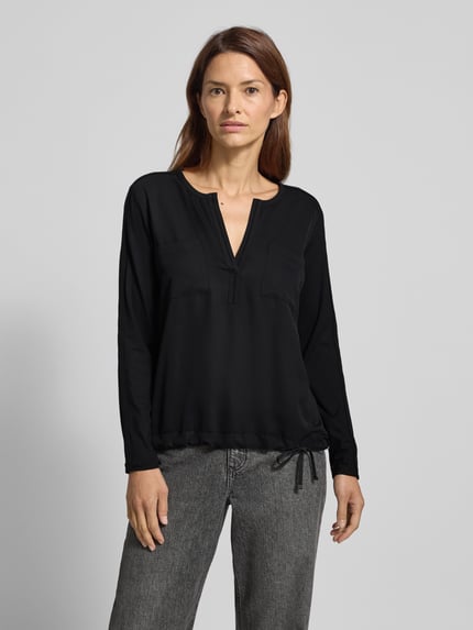 monari Blouseshirt met V-hals Zwart - 4