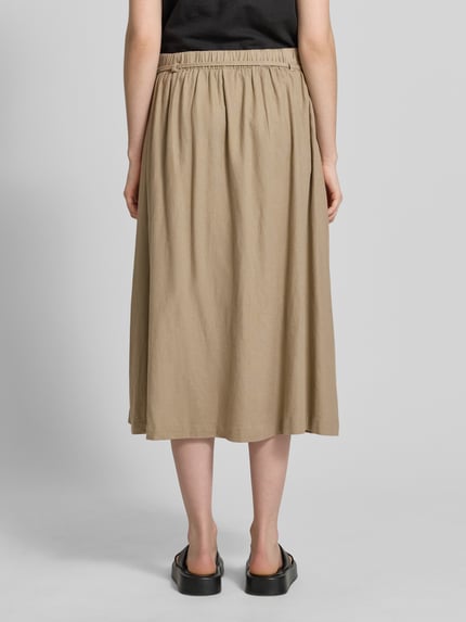 ICHI Midirok van mix van linnen en viscose model 'LINNO' Taupe - 5