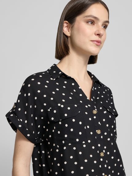 VERO MODA comfort fit blouse van pure viscose model 'BUMPY' Zwart - 3