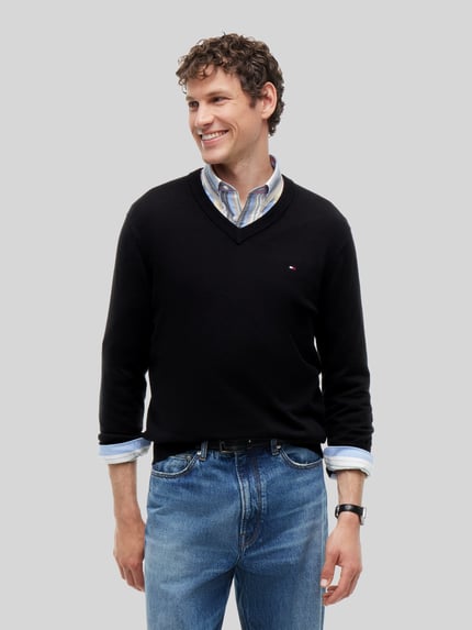 Tommy Hilfiger Regular Fit Pullover aus Baumwoll-Kaschmir-Mix Black 4