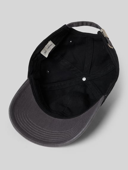 Produktfoto, Base Cap mit Logo-Stitching von CK Calvin Klein aus reiner Baumwolle mit Curved Visor und Strapback in Schwarz und Grau