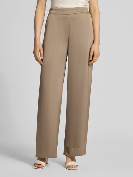HUGO Relaxed Fit Wide Leg Hose mit elastischem Bund Modell 'HASELI' Beige 4