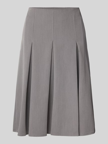 REVIEW Knielange rok met plooien Middengrijs - 2