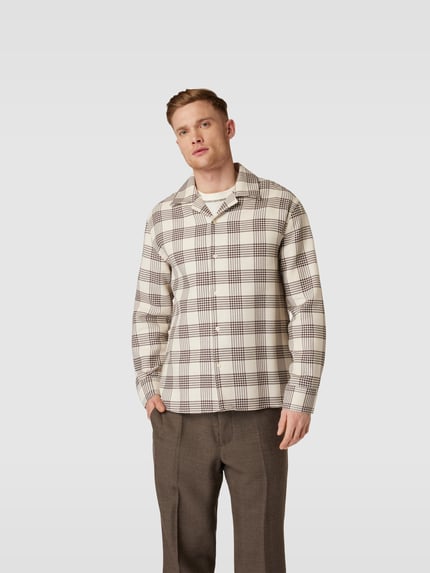 Filippa K Koszula casual w kroju regular fit Ciemnobrązowy melanż 4