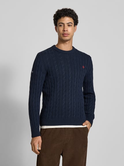Superdry Slim Fit Pullover in Strick-Optik Marine 4