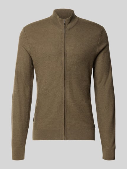 JOOP! COLLECTION Strickjacke aus Woll-Mix mit Stehkragen Oliv 2