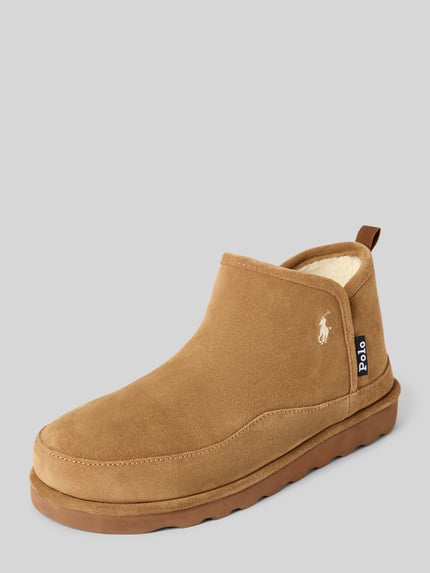 Polo Ralph Lauren Enkellaarsjes in suède met labelstitching Cognac - 1