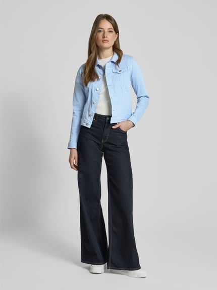 Soyaconcept Jeansjack met paspelzakken op de borst, model 'Erna' Lichtblauw - 1