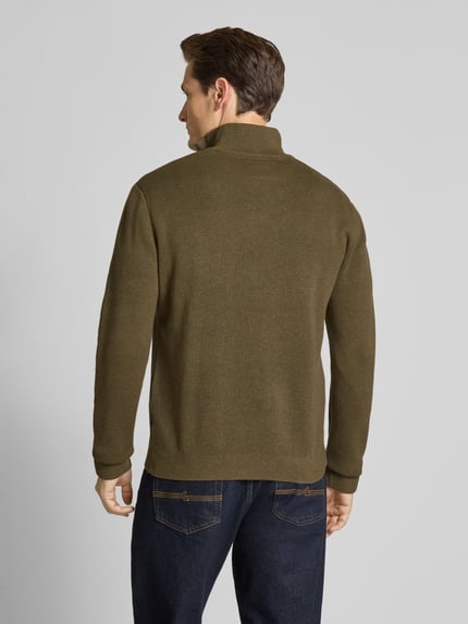 JACK & JONES Premium Troyer mit Label-Detail Modell 'MILANO' Mittelbraun 5