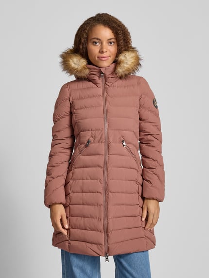Superdry Regular Fit Steppmantel mit Kunstfellbesatz Modell 'Fuji' Hellbraun 4