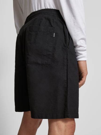 REVIEW Loose Fit Shorts aus Baumwoll-Leinen-Mix Black 3