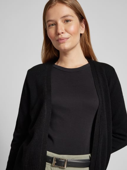 VILA Cardigan mit gerippten Abschlüssen Black 3