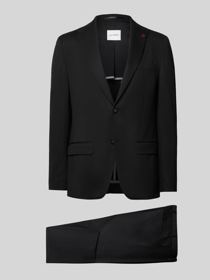 Produktfoto, Extra Slim Fit Anzug in unifarbenem Design van Roy Robson, heren pak van viscosemix met stretch, 2-knoops colbert, reverskraag, klepzakken, pantalon met persplooien en steekzakken, effen kleuren, gladde textuur.