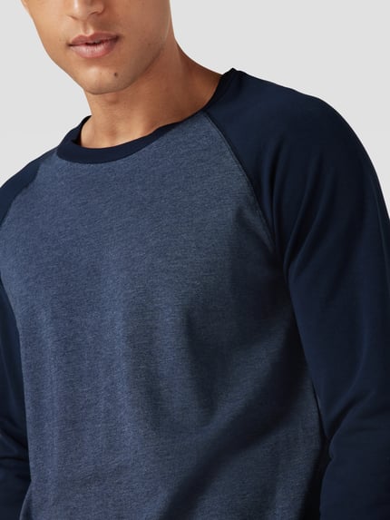 SCHIESSER Bluza z raglanowymi rękawami model „Mix + Relax” Granatowy 3