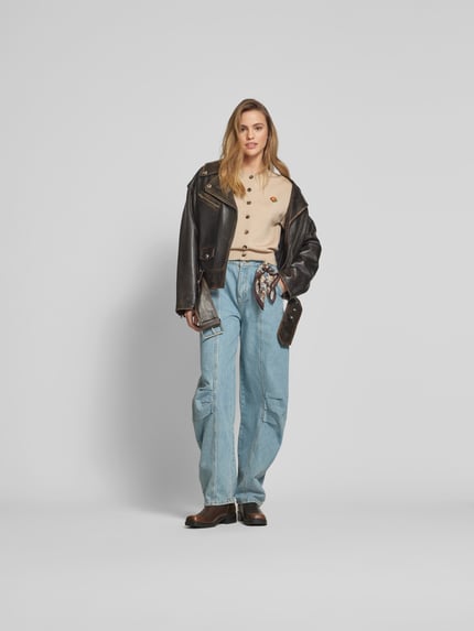 Kenzo Strickjacke mit Knopfleiste Beige 1