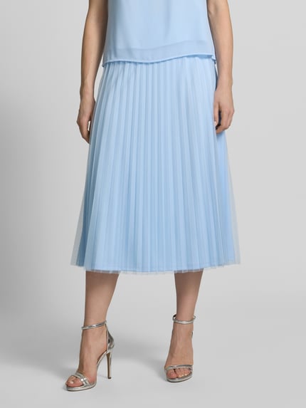 s.Oliver BLACK LABEL Uitlopende midi-rok met plooien Bleu - 4