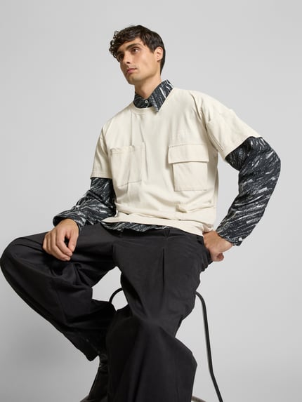 MM6 Maison Margiela T-shirt met klepzak Offwhite - 3