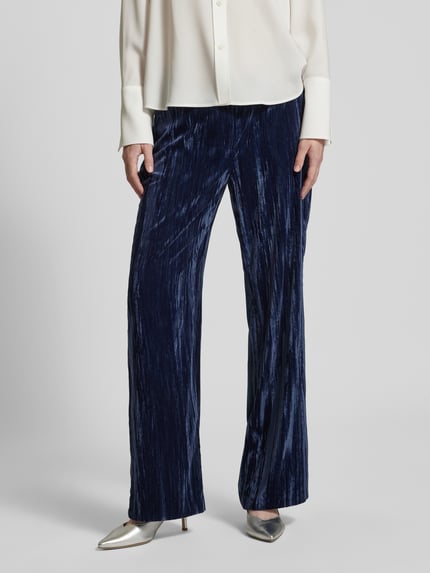 s.Oliver BLACK LABEL High Rise Stoffhose aus Samt mit weitem Bein Marine 4